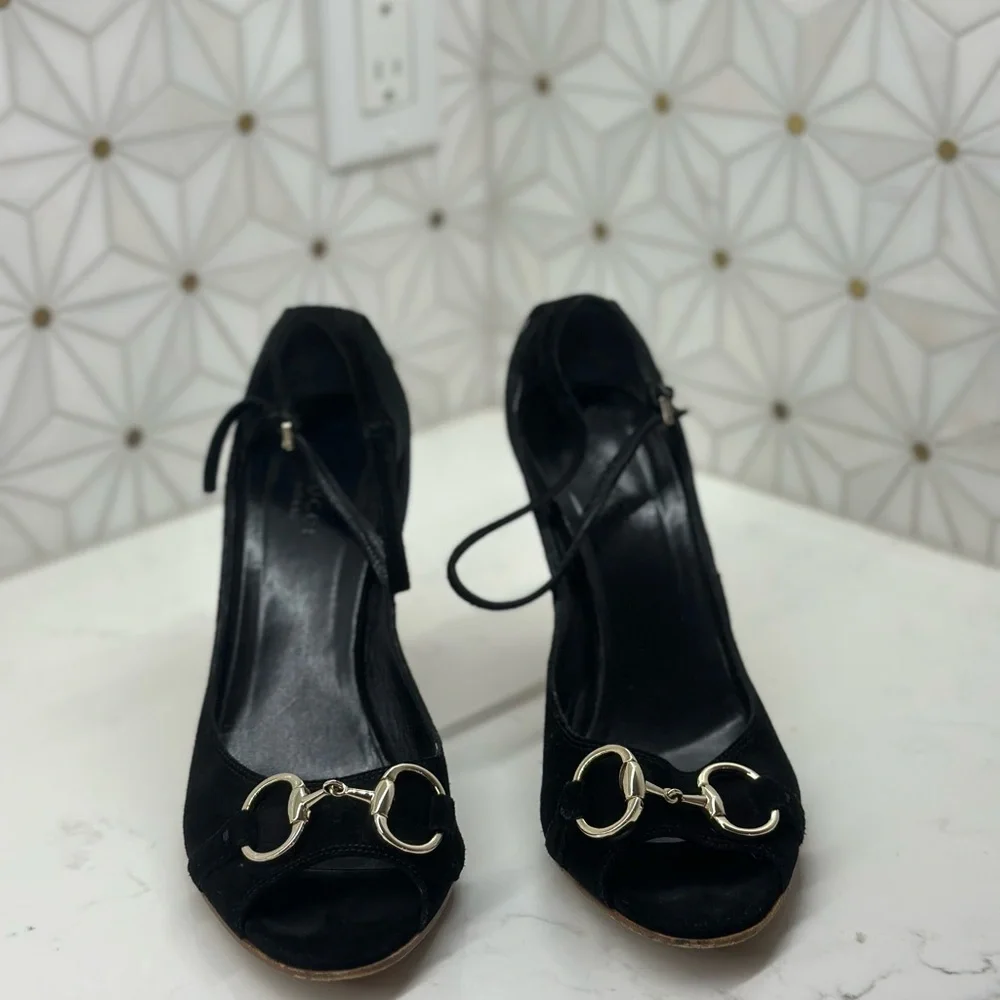 Gucci Black Wedge Sandals - Picture 2 of 5